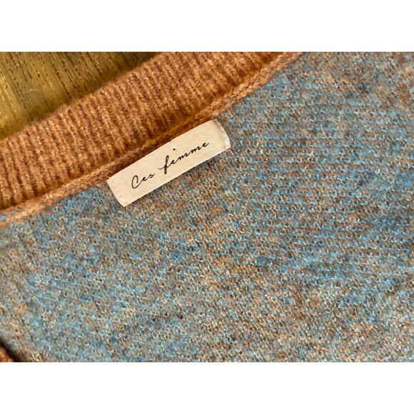 Ces Femme Mocha Brown and Blue Argyle Sweater Vest Women's Size Large - Picture 3 of 10